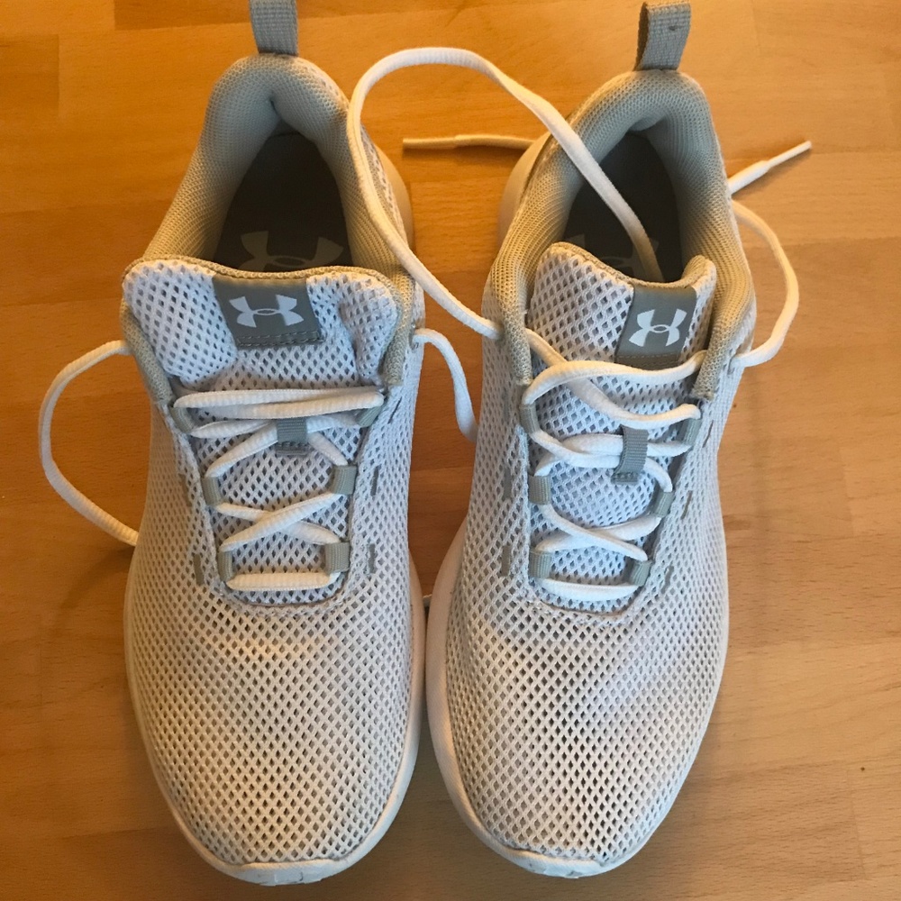 White Mesh Under Armor Sneakers 7.5